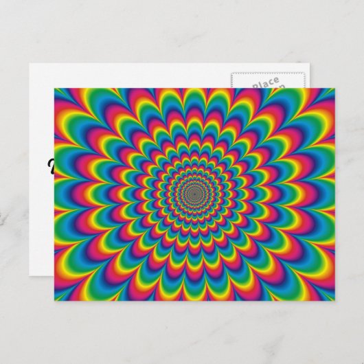 Abstract ontwerp van de regenboog van Psychedelic Briefkaart (Voorkant / Achterkant)