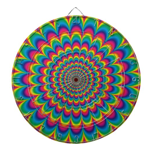 Abstract ontwerp van de regenboog van Psychedelic Dartbord (Voorkant)