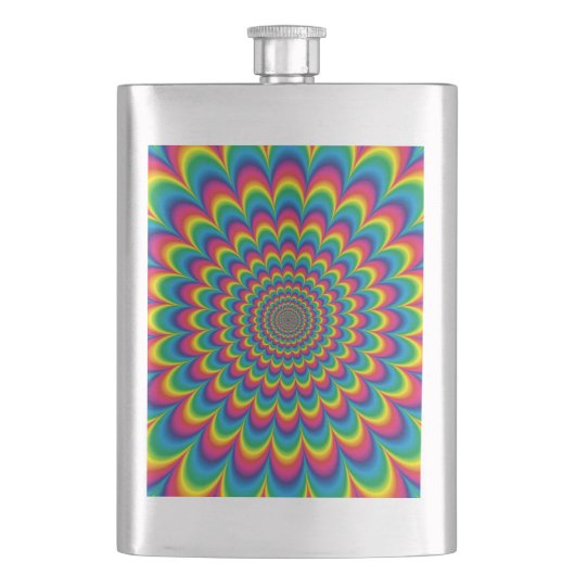 Abstract ontwerp van de regenboog van Psychedelic Heupfles (Voorkant)