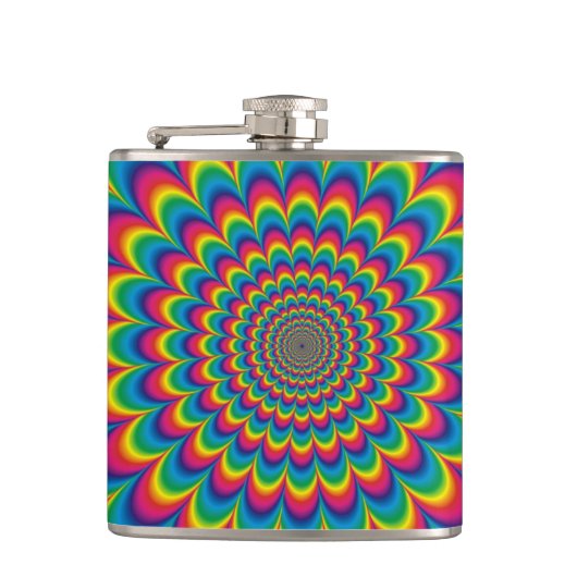 Abstract ontwerp van de regenboog van Psychedelic Heupfles (Voorkant)
