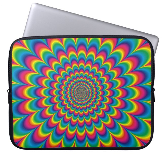 Abstract ontwerp van de regenboog van Psychedelic Laptop Sleeve (Voorkant)
