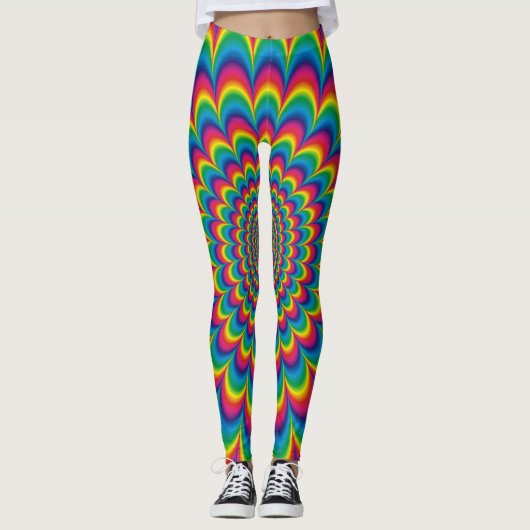 Abstract ontwerp van de regenboog van Psychedelic Leggings (Voorkant)