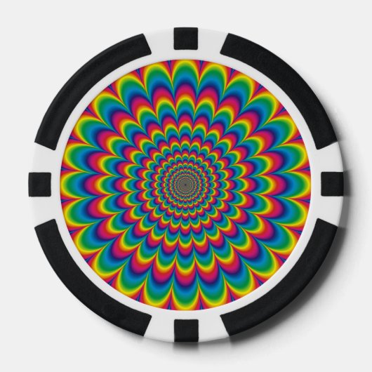 Abstract ontwerp van de regenboog van Psychedelic Pokerchips (Voorkant)