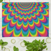 Abstract ontwerp van de regenboog van Psychedelic Theedoek (Gevouwen)