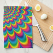 Abstract ontwerp van de regenboog van Psychedelic Theedoek (Quarter Fold)