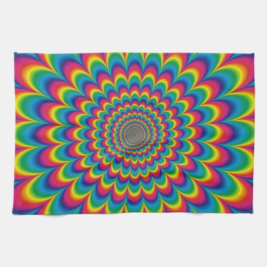 Abstract ontwerp van de regenboog van Psychedelic Theedoek (Horizontaal)