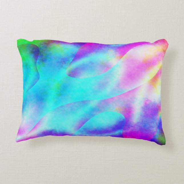 Abstract ontwerp van de regenboogstrook accent kussen (Achterkant)