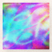 Abstract ontwerp van de regenboogstrook glazen onderzetter (Voorkant)