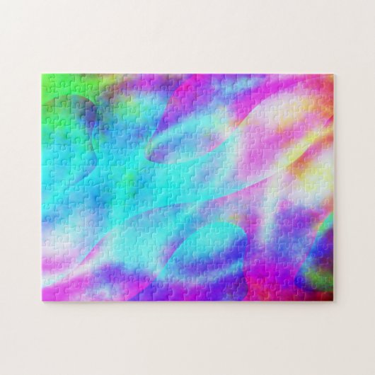 Abstract ontwerp van de regenboogstrook legpuzzel (Horizontaal)