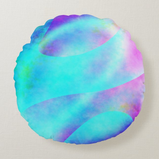 Abstract ontwerp van de regenboogstrook rond kussen (Voorkant)