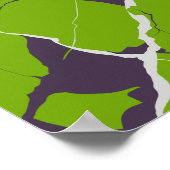 Abstract ontwerp van een gebroken groen oppervlak poster (Hoek)