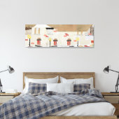 abstract ontwerp van een rijtjeshuis in gescheurd canvas afdruk (Insitu (Slaapkamer))