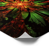 Abstract ontwerp van fractale bloem poster (Hoek)