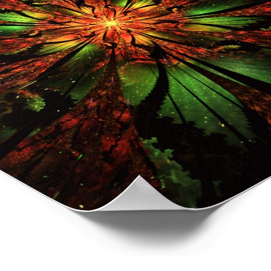 Abstract ontwerp van fractale bloem poster (Hoek)