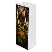 Abstract ontwerp van fractale bloem wijn cadeautas (Achterkant Gekanteld)