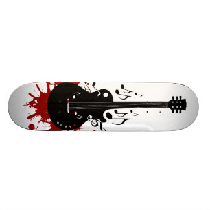 Abstract ontwerp van gitaarskateboard persoonlijk skateboard