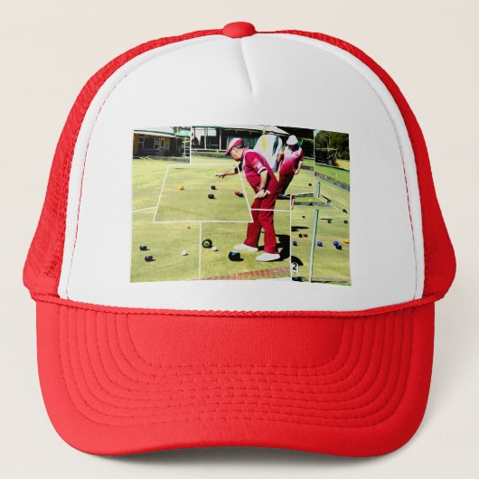 Abstract ontwerp van groene Bowls-olieverf; Trucker Pet (Voorkant)
