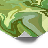 Abstract ontwerp van groene vloeistofkunst poster (Hoek)