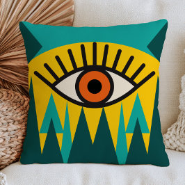 Abstract ontwerp van het boze oog, funky mystieke kussen