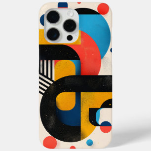 Abstract ontwerp van kleurrijke vormen en strepen iPhone 15 pro max hoesje