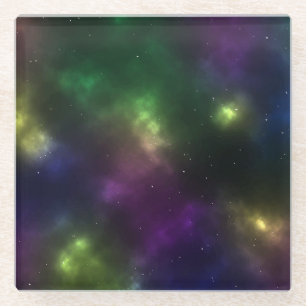 Abstract ontwerp van kosmische ruimte-constellatie glazen onderzetter