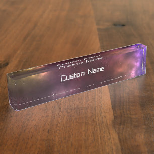 Abstract ontwerp van kosmische ruimte-constellatie naambordje
