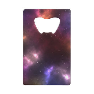 Abstract ontwerp van kosmische ruimteconstellaties creditkaart flessenopener