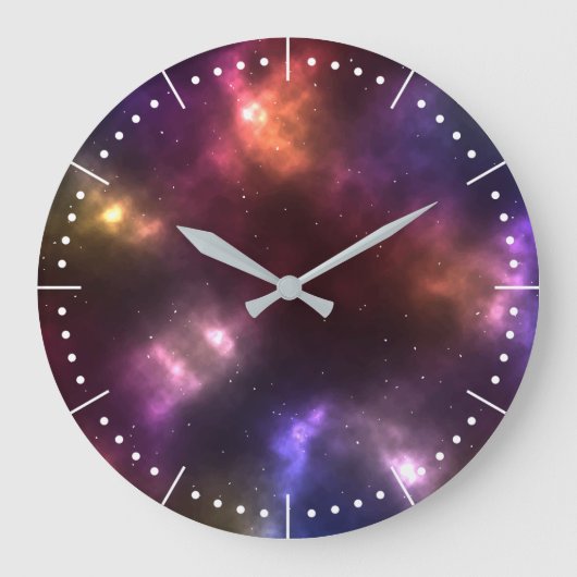 Abstract ontwerp van kosmische ruimteconstellaties grote klok (Voorkant)