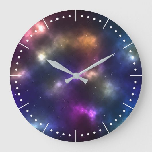 Abstract ontwerp van kosmische ruimteconstellaties grote klok (Voorkant)