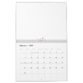 Abstract ontwerp van meerdere rode bloemachtige vo kalender (Feb 2027)