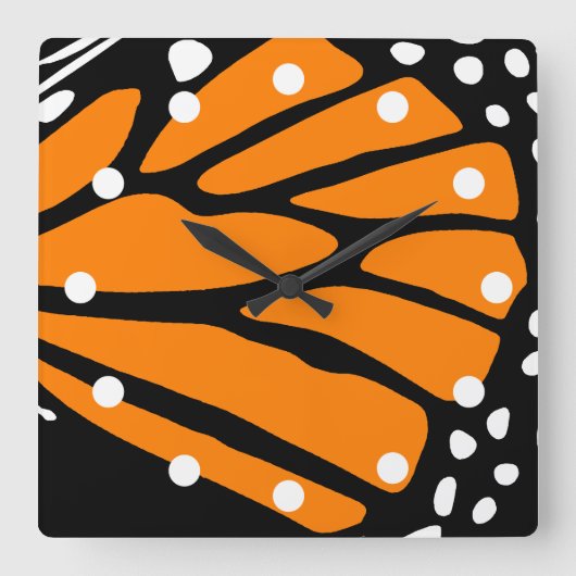 Abstract ontwerp van monarchvlinder vierkante klok (Voorkant)