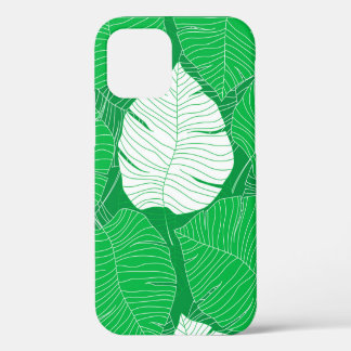 Abstract ontwerp van tropisch blad iPhone 12 hoesje