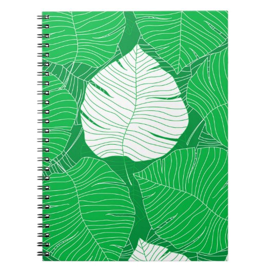Abstract ontwerp van tropisch blad notitieboek (Voorkant)