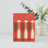 Abstract ontwerp van wijnglas briefkaart (Staand voorkant)