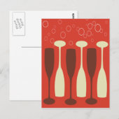 Abstract ontwerp van wijnglas briefkaart (Voorkant / Achterkant)