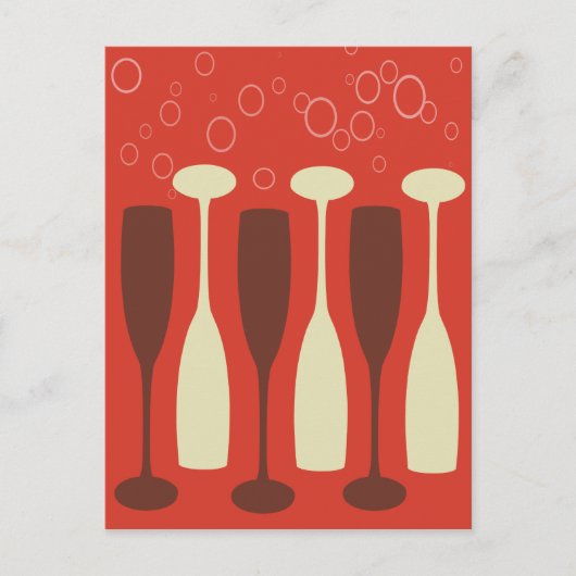 Abstract ontwerp van wijnglas briefkaart (Voorkant)