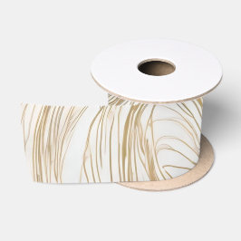 Abstract ontwerp van wit en goud satijnen lint