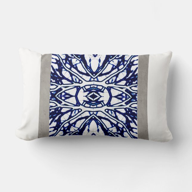 abstract ontwerp voor blauw en wit kussen (Voorkant)
