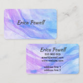 abstract ontwerp voor blauwe en paarse waterverf visitekaartje (Voorkant / Achterkant)