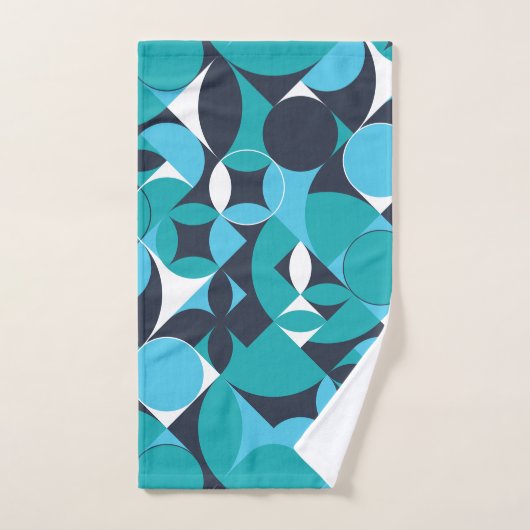 Abstract ontwerp voor Blauwgroen en Navy Circle Bad Handdoek (Handdoek)