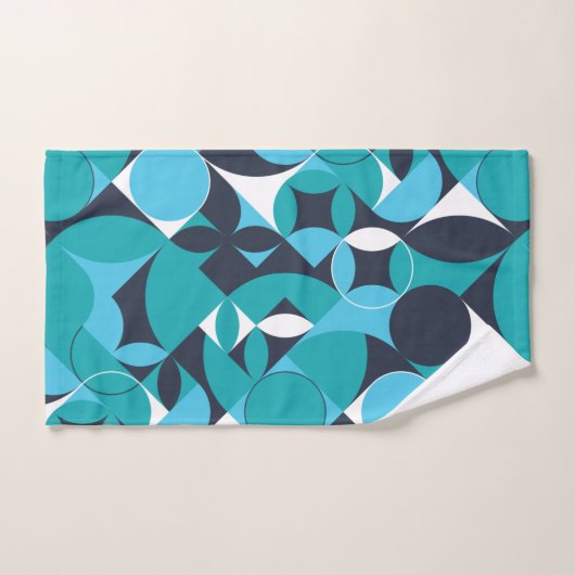 Abstract ontwerp voor Blauwgroen en Navy Circle Bad Handdoek (Handdoek)