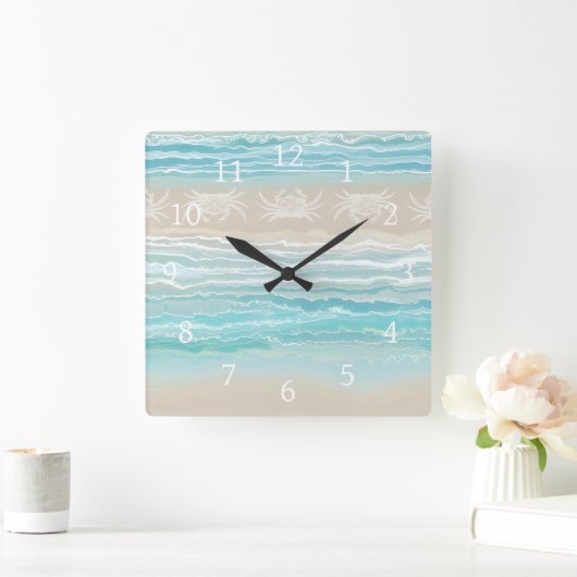 Abstract ontwerp voor elke oceaan 292 krab vierkante klok (Huis)