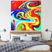 Abstract ontwerp voor kleurensymfonie canvas afdruk (Insitu (Slaapkamer))