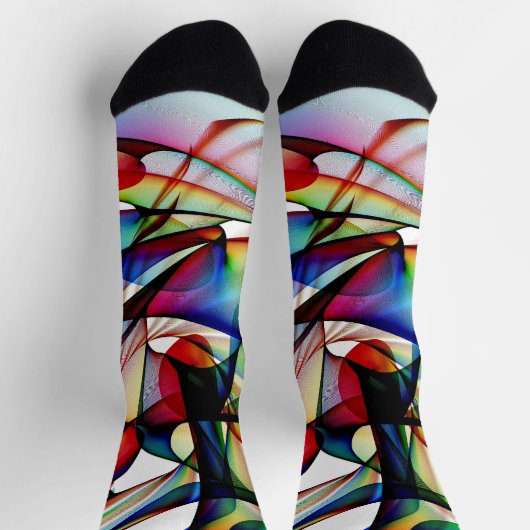 Abstract ontwerp voor rode en blauwe sokken (Top)