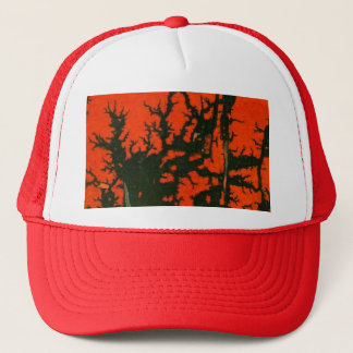 Abstract ontwerp voor rode en zwarte lava trucker pet