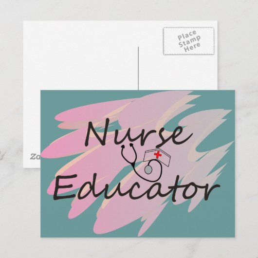 Abstract ontwerp voor verpleegkundige briefkaart (Voorkant / Achterkant)