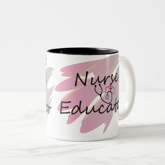 Abstract ontwerp voor verpleegkundige tweekleurige koffiemok (Voorkant rechts)