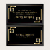 Abstract ontwerp voor zwart en goud visitekaartje (Buitenkant ongevouwen)