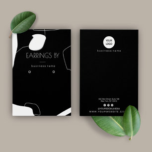 Abstract ontwerp voor zwart-wit beeldscherm met oo visitekaartje