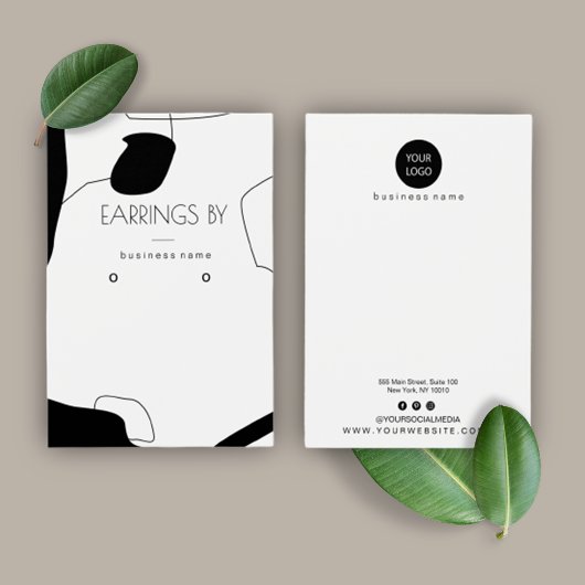 Abstract ontwerp voor zwart-wit beeldscherm met oo visitekaartje